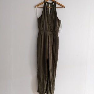 Lulu's Olive Green Wrap Top Jumpsuit Size M